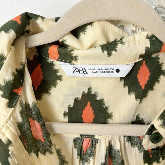 Zara Printed Button Down Shirt Midi Maxi Dress - Picture 3 of 7